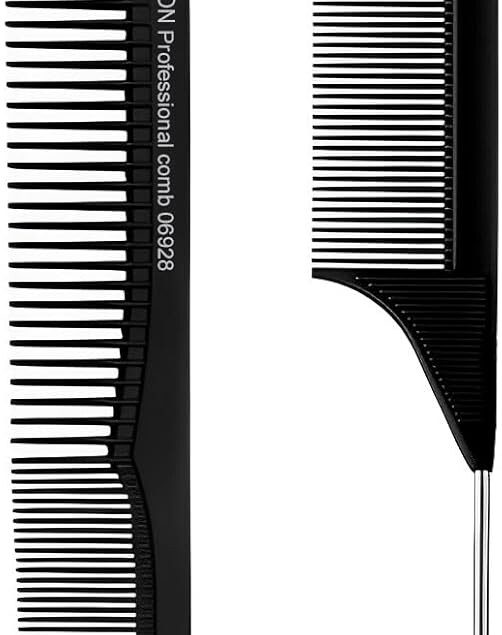 Peigne en fibre de carbone : 2 pièces antistatiques pour coiffure parfaite à la maison