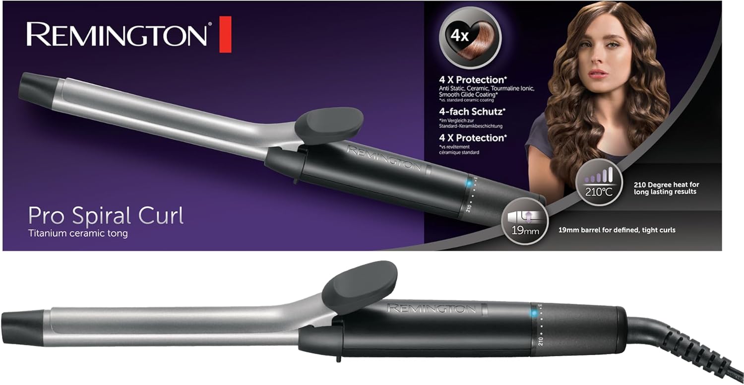 Boucleur à cheveux Pro Spiral Curl pour des boucles serrées et durables : 8 réglages de température et protection avancée
