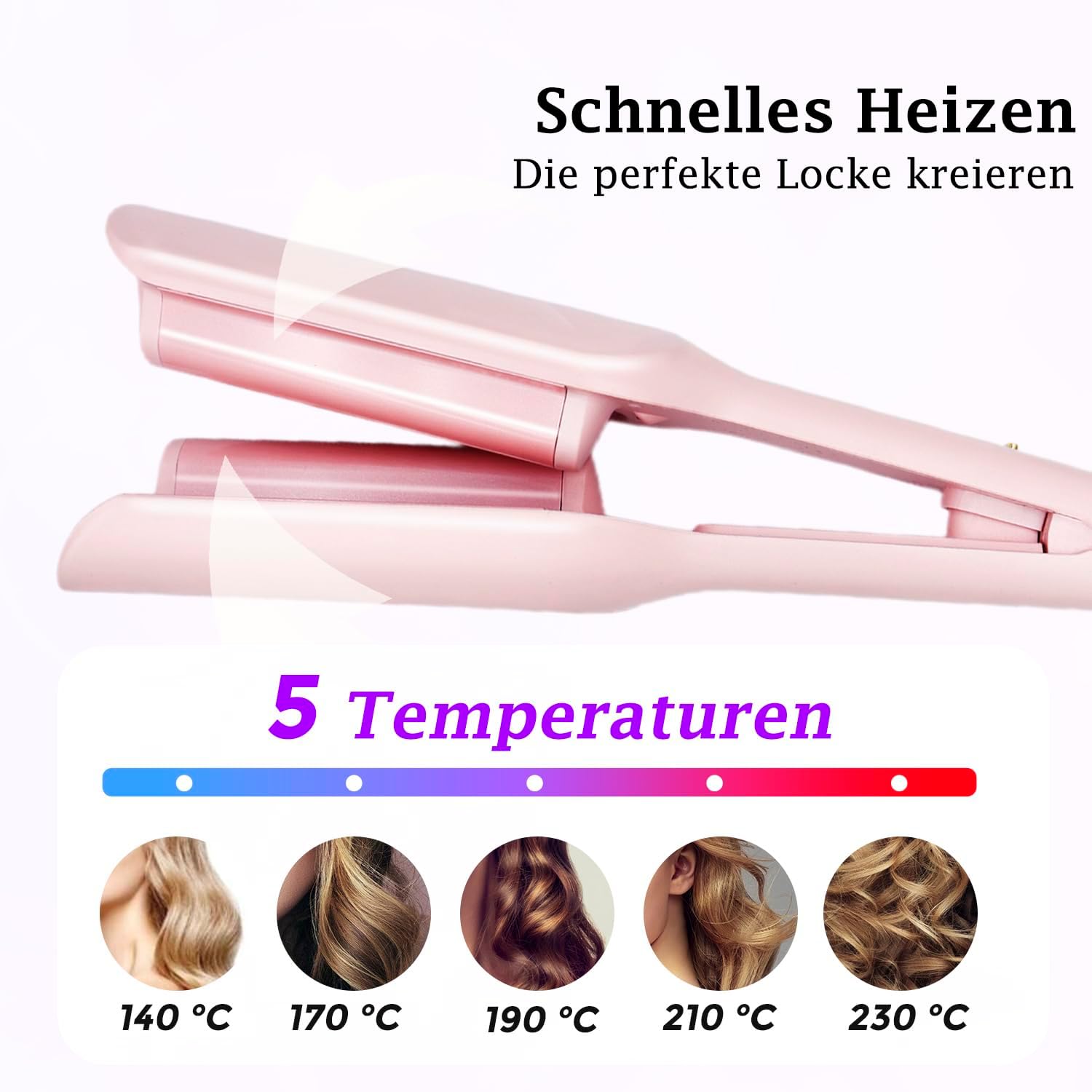 Fer à onduler 32mm : sublimez vos cheveux longs et courts avec des vagues d'eau irrésistibles – Image 5