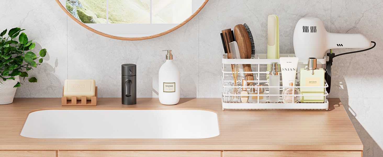 Support pour sèche-cheveux : un accessoire mural élégant pour la salle de bain Optimisez l'espace et organisez vos accessoires de coiffure avec style – Image 7