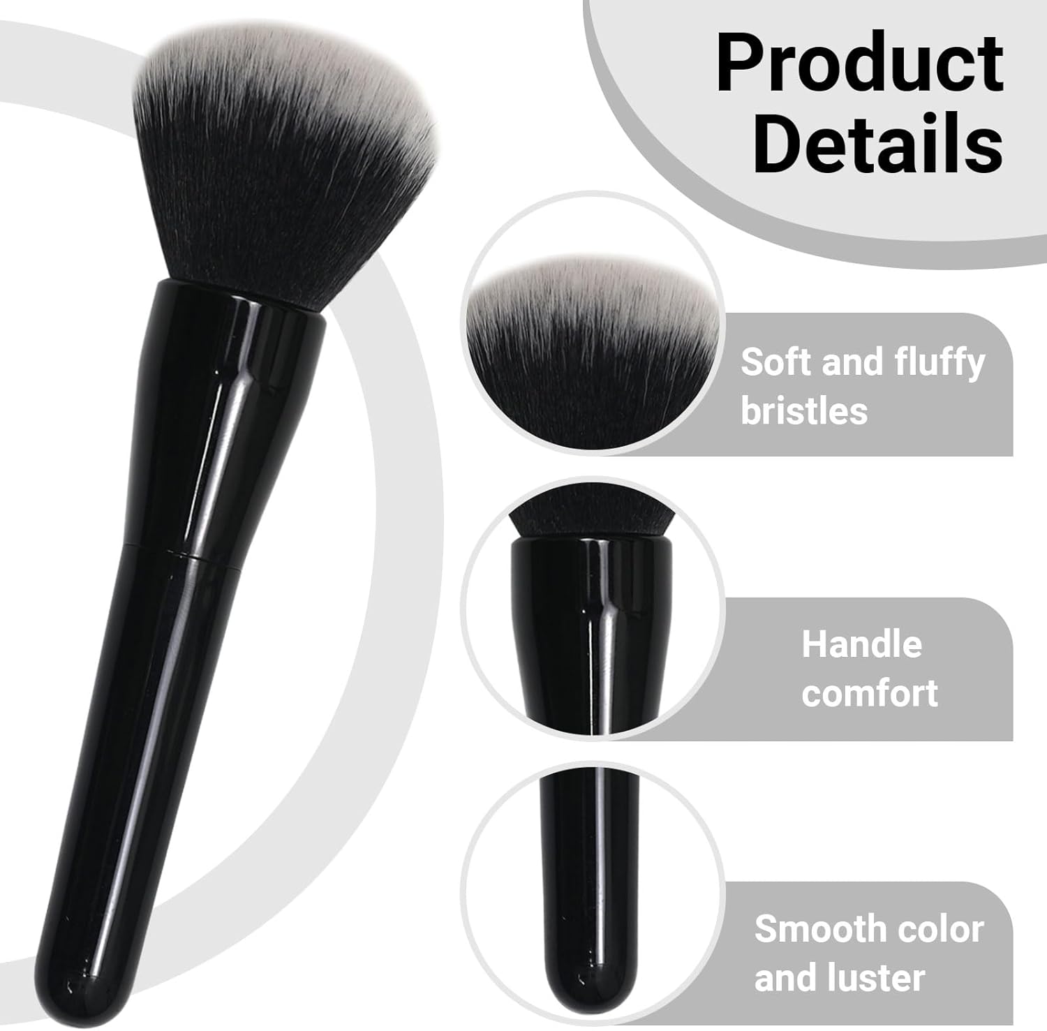 Grand pinceau à poudre : l'outil indispensable pour un maquillage professionnel impeccable Idéal pour les passionnées de beauté souhaitant estomper, polir et appliquer facilement leurs produits liquides, crèmes et poudres – Image 3