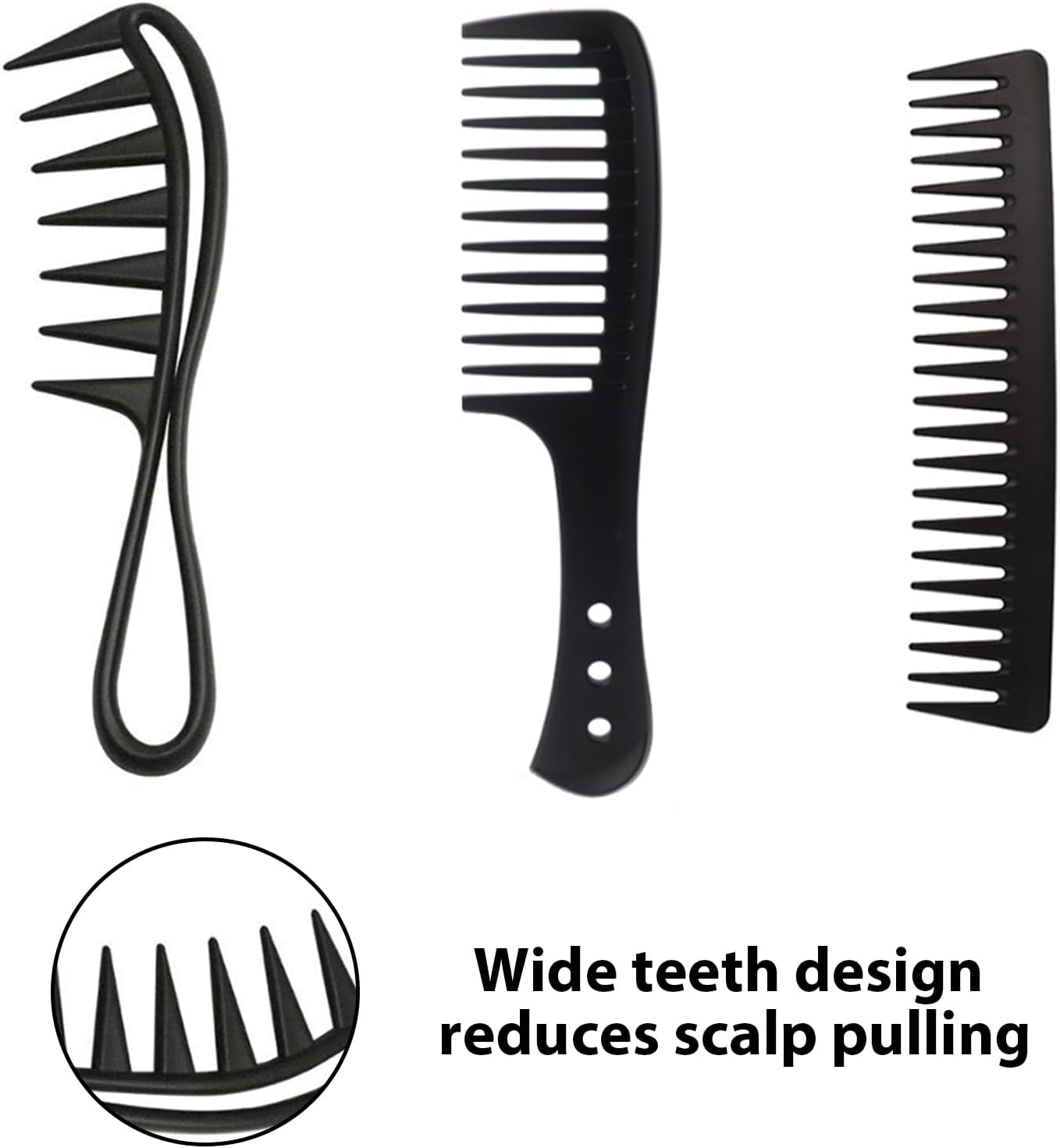 Peigne cheveux bouclés : ensemble de 4 pièces pour tous types de cheveux, antistatique et élégant pour femmes et hommes – Image 4