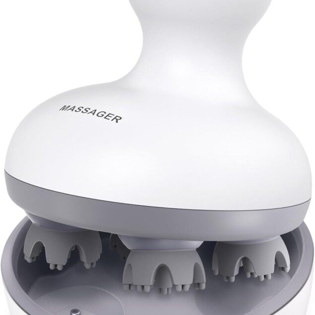 Masseur de tête électrique pour un soulagement optimal de la fatigue et de l'inconfort  Découvrez le masseur de cuir chevelu IPX7 imperméable avec 8 têtes de massage et 4 modes adaptés à vos besoins