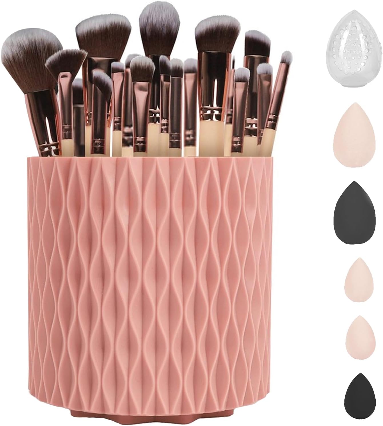 Pinceaux de maquillage 18 pièces : l'outil incontournable pour un teint impeccable   Offrez-vous un résultat professionnel avec notre pinceau fond de teint à manche en bambou, éponge et houppette incluses