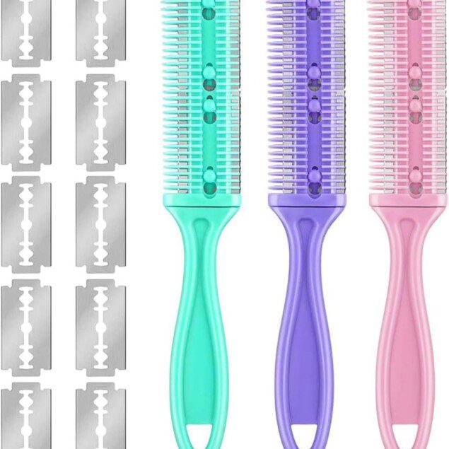 Peigne rasoir : Kit de 3 peignes amincissants pour un coiffage professionnel et facile à domicile