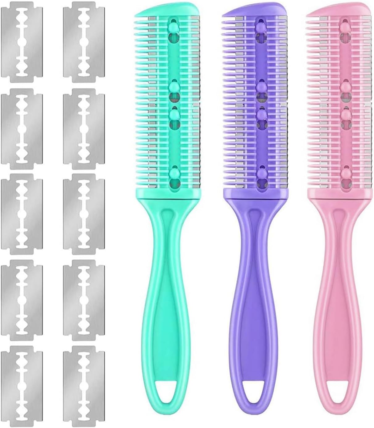 Peigne rasoir : Kit de 3 peignes amincissants pour un coiffage professionnel et facile à domicile