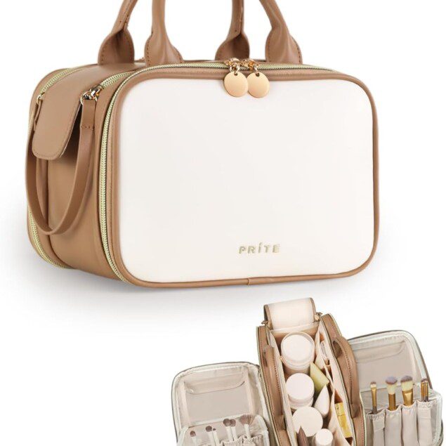 Trousse de maquillage pour voyage : grande capacité et compartiments pratiques pour un rangement organisé
