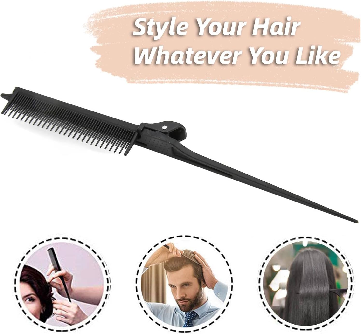 Peigne à cheveux professionnel : l'outil essentiel pour les coiffeurs et les passionnés de beauté Optimisez votre coiffure avec notre peigne à pince à queue de rat pour démêler et lisser vos cheveux négligés en un clin d'œil – Image 4