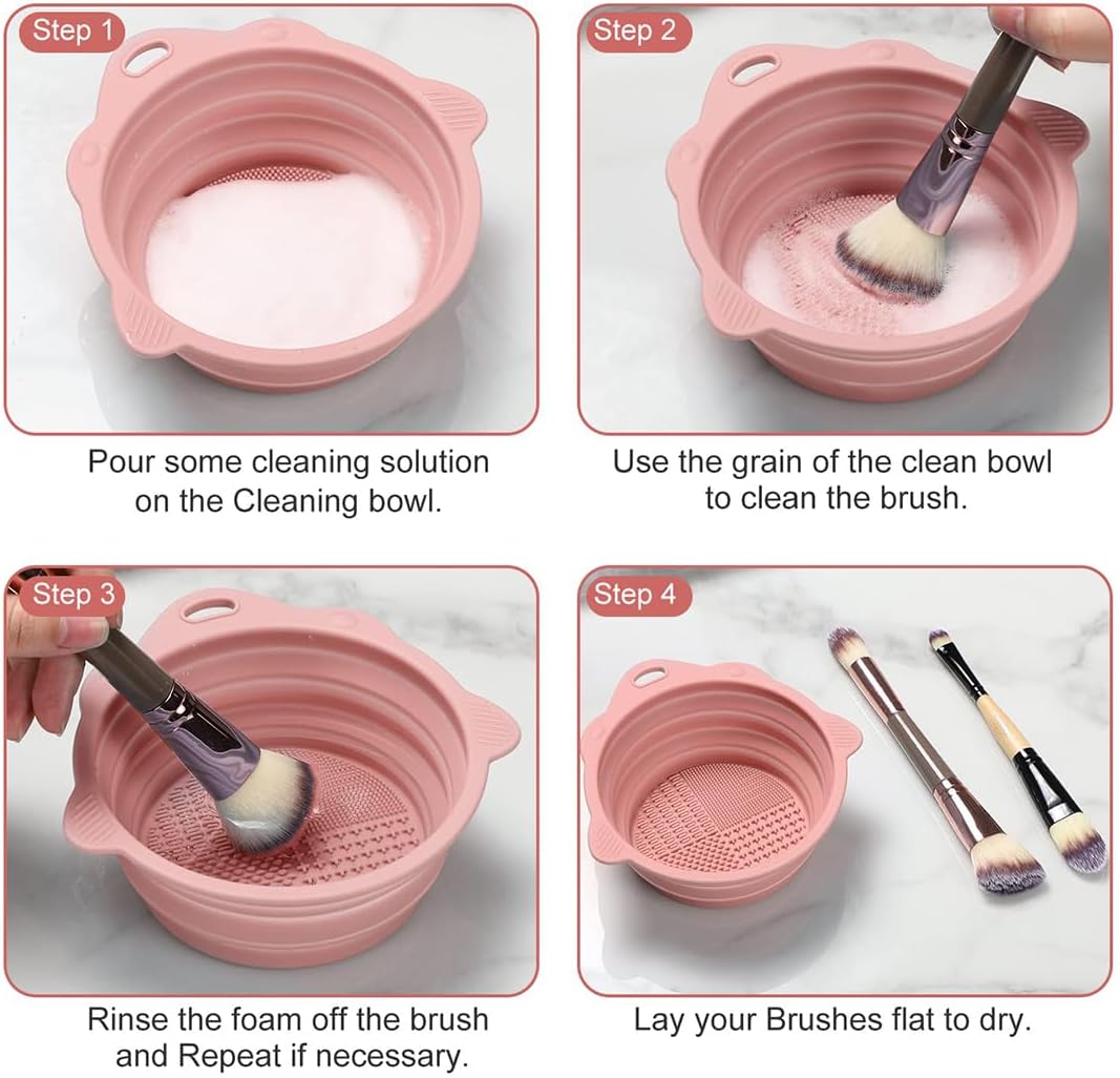 Tapis de nettoyage pinceaux maquillage : outil portable et pliable pour un nettoyage efficace des pinceaux cosmétiques – Image 5