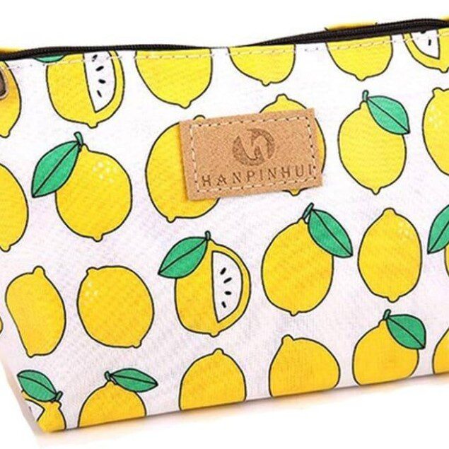 Trousse de maquillage élégante pour femme : petite trousse citron idéale pour organiser votre beauté