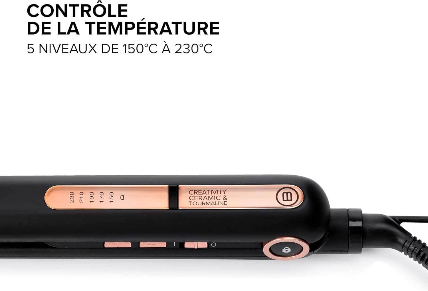 Fer à lisser pour un coiffage lisse ou ondulé : créativité et rapidité avec revêtement céramique et tourmaline – Image 3