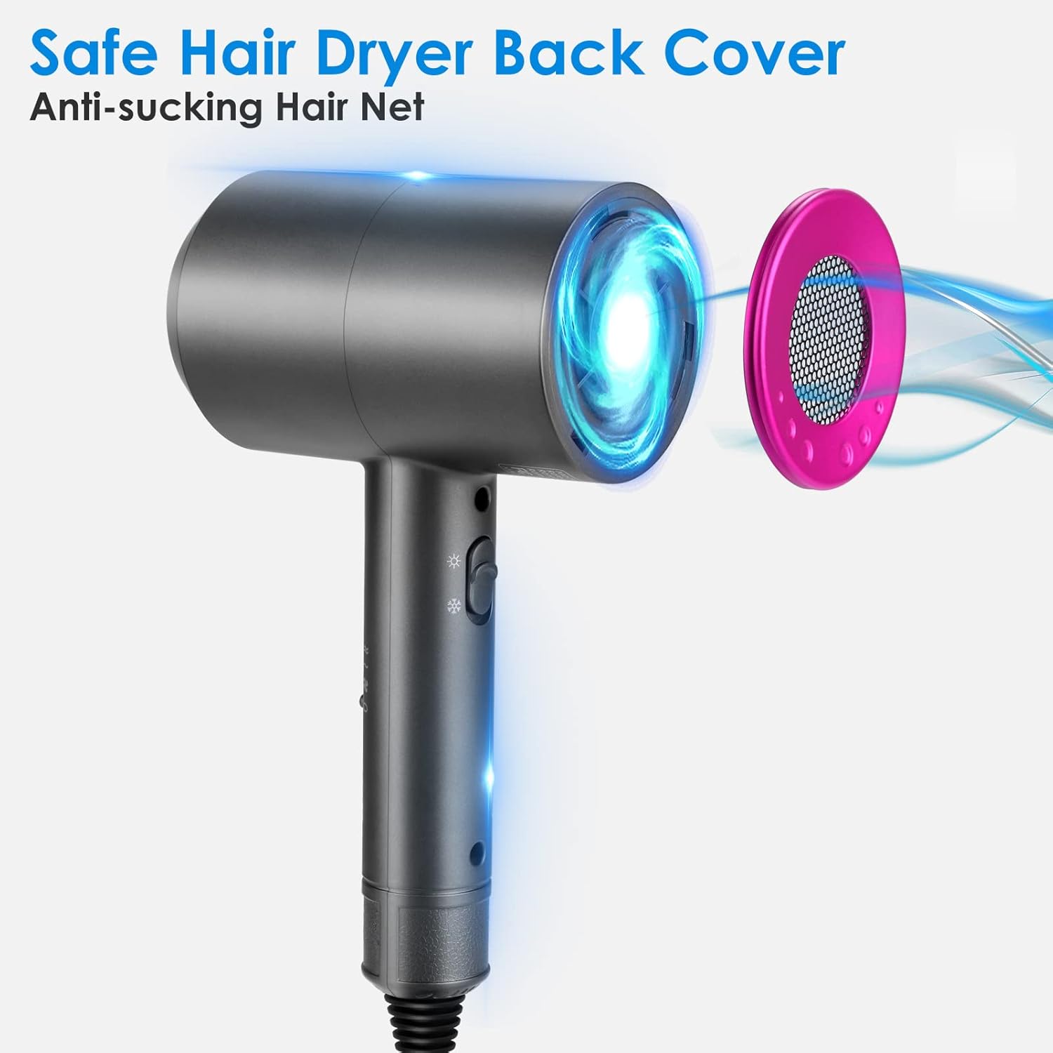 Sèche-cheveux professionnel 2000W : séchage rapide pour femmes et hommes à domicile Profitez de la puissance et de la polyvalence avec 3 vitesses et 2 modes de température – Image 3