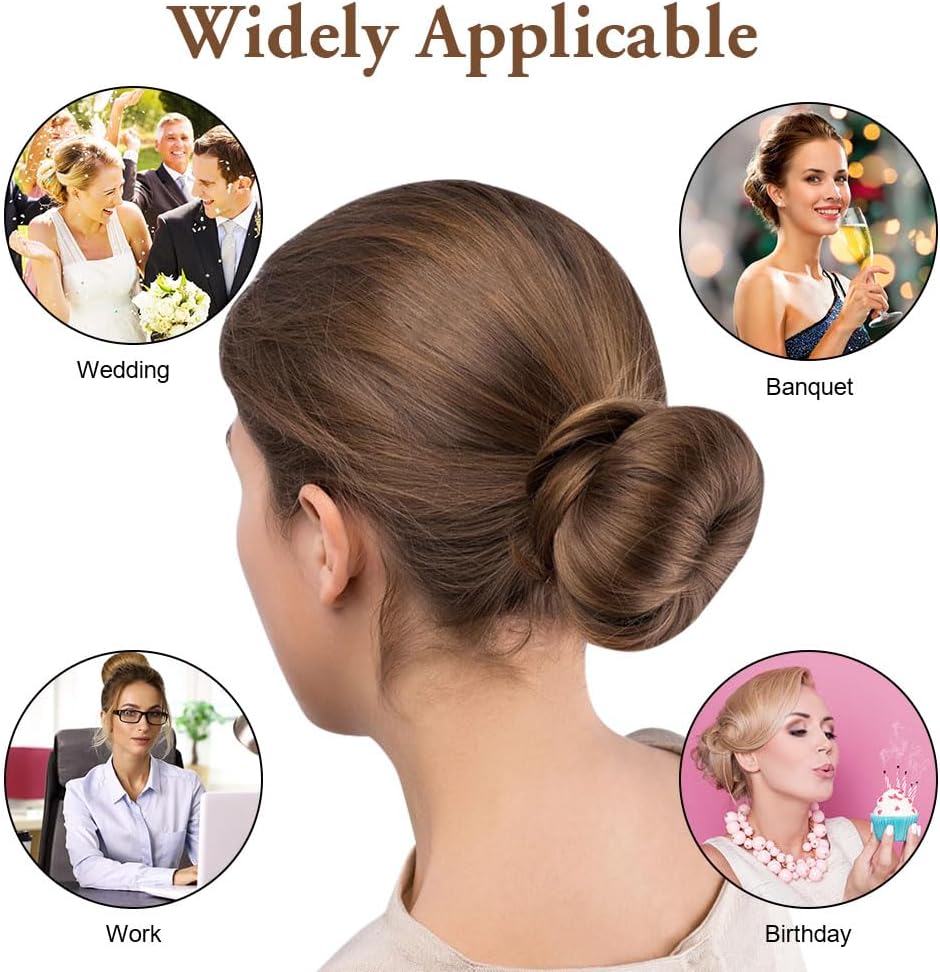 Chignon magique : set de 2 accessoires pour coiffure élégant pour filles et femmes Créez facilement des chignons sophistiqués avec notre French twist bun maker en brun clair – Image 3
