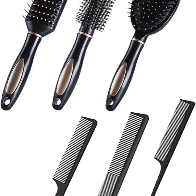 Brosses à cheveux : lot de 6 styles variés pour hommes et femmes, idéal en voyage et à la maison