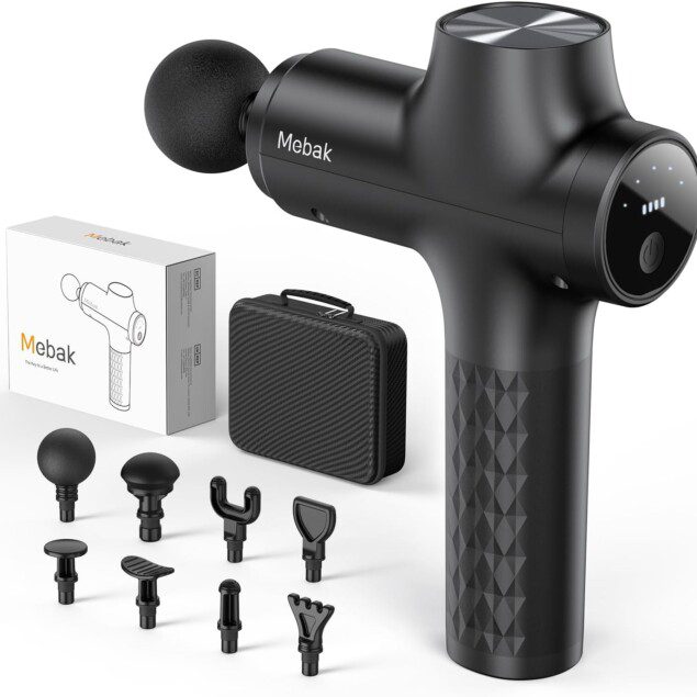 Pistolet de massage musculaire pour sportifs : soulagez vos douleurs et améliorez votre récupération avec 8 têtes interchangeables