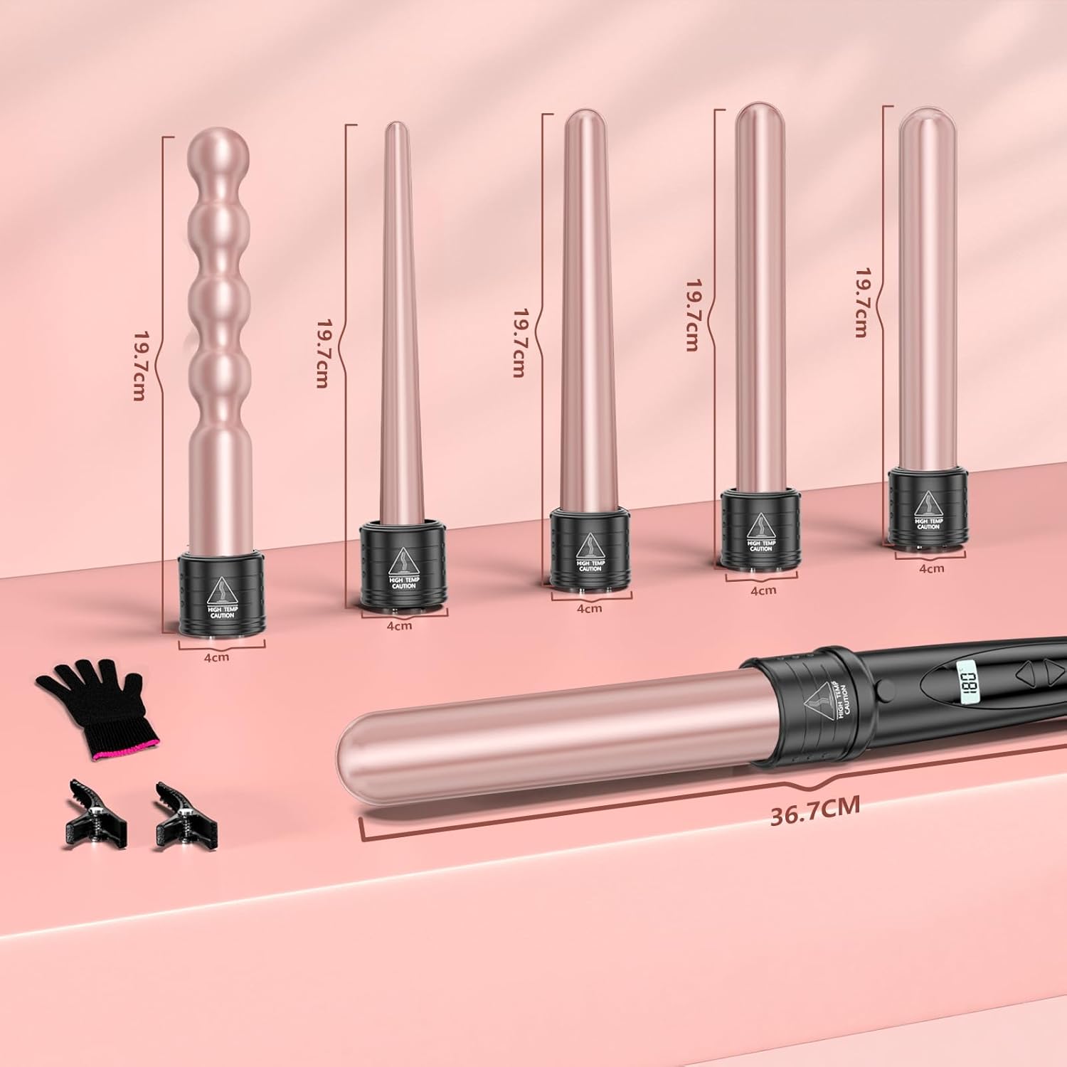 Fer à friser cheveux en céramique 6 en 1 : l'outil indispensable pour des boucles parfaites et durables – Image 9