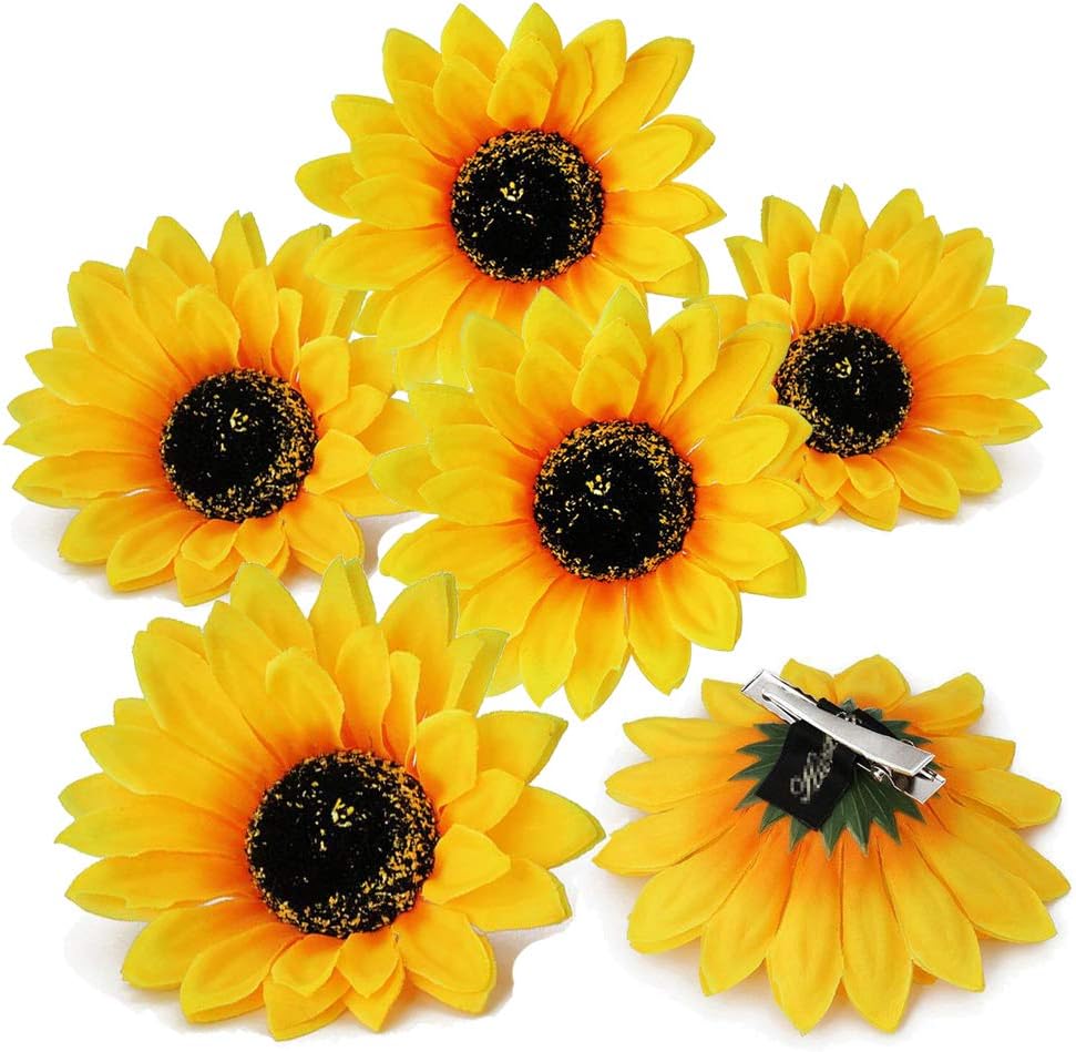Pinces crocodiles en forme de tournesol : accessoires de coiffure pour femmes et filles, idéaux pour des vacances à la plage et des fêtes estivales – Image 3