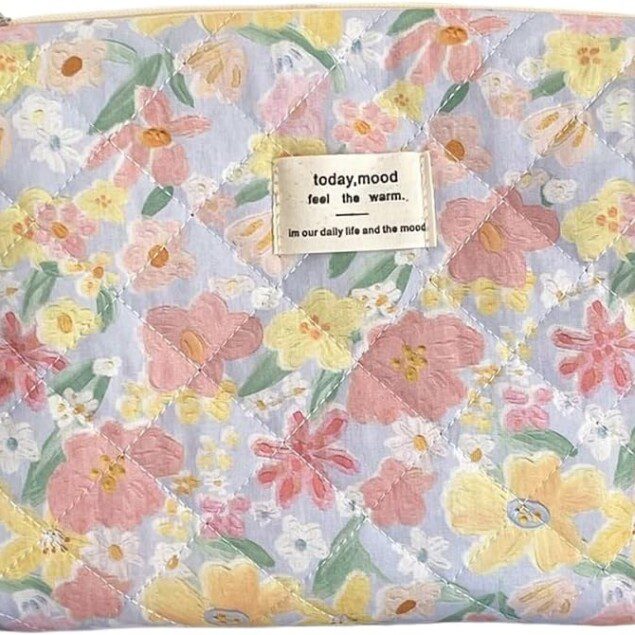 Trousse de toilette matelassée en coton doux : l'élégance et l'organisation pour les femmes en déplacement