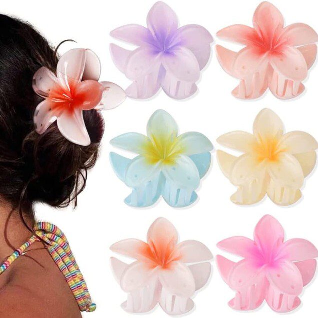 Pinces à cheveux en forme de fleur : le lot de 6 idéal pour femmes et filles aux cheveux épais ou fins