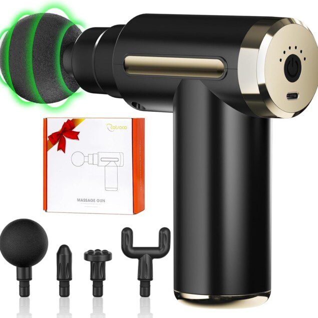 Pistolet de massage musculaire : le compagnon idéal pour un soulagement efficace des douleurs Découvrez le masseur à percussion avec 4 têtes, parfait pour les jambes, le dos, les épaules et le cou, un cadeau exceptionnel pour les sportifs et les amateurs de bien-être