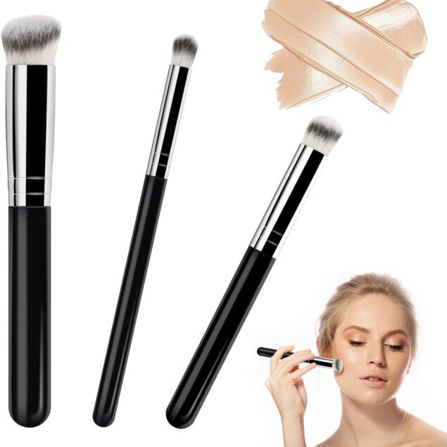 Pinceaux de maquillage professionnels pour un teint parfait : 3 pièces indispensables pour un fond de teint et un anticernes impeccables
