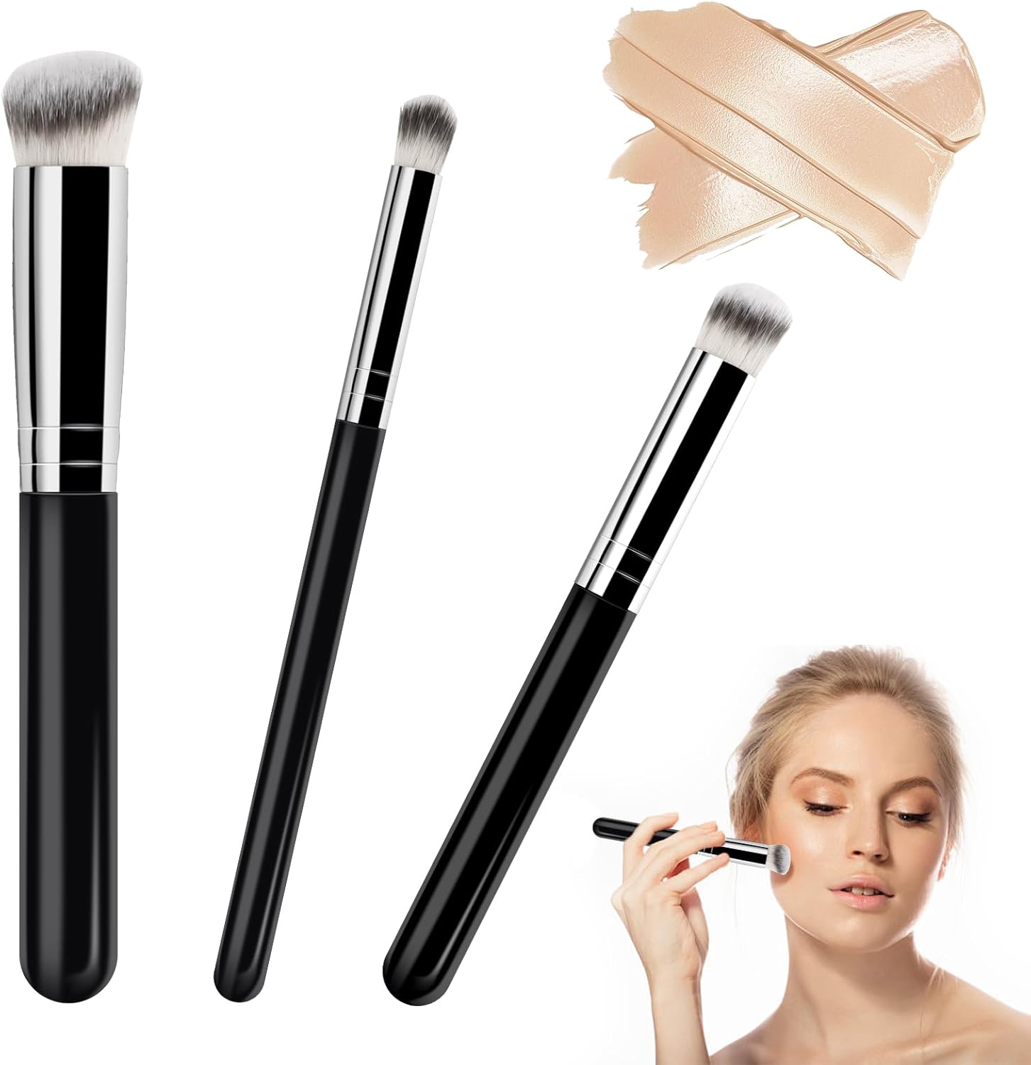 Pinceaux de maquillage professionnels pour un teint parfait : 3 pièces indispensables pour un fond de teint et un anticernes impeccables