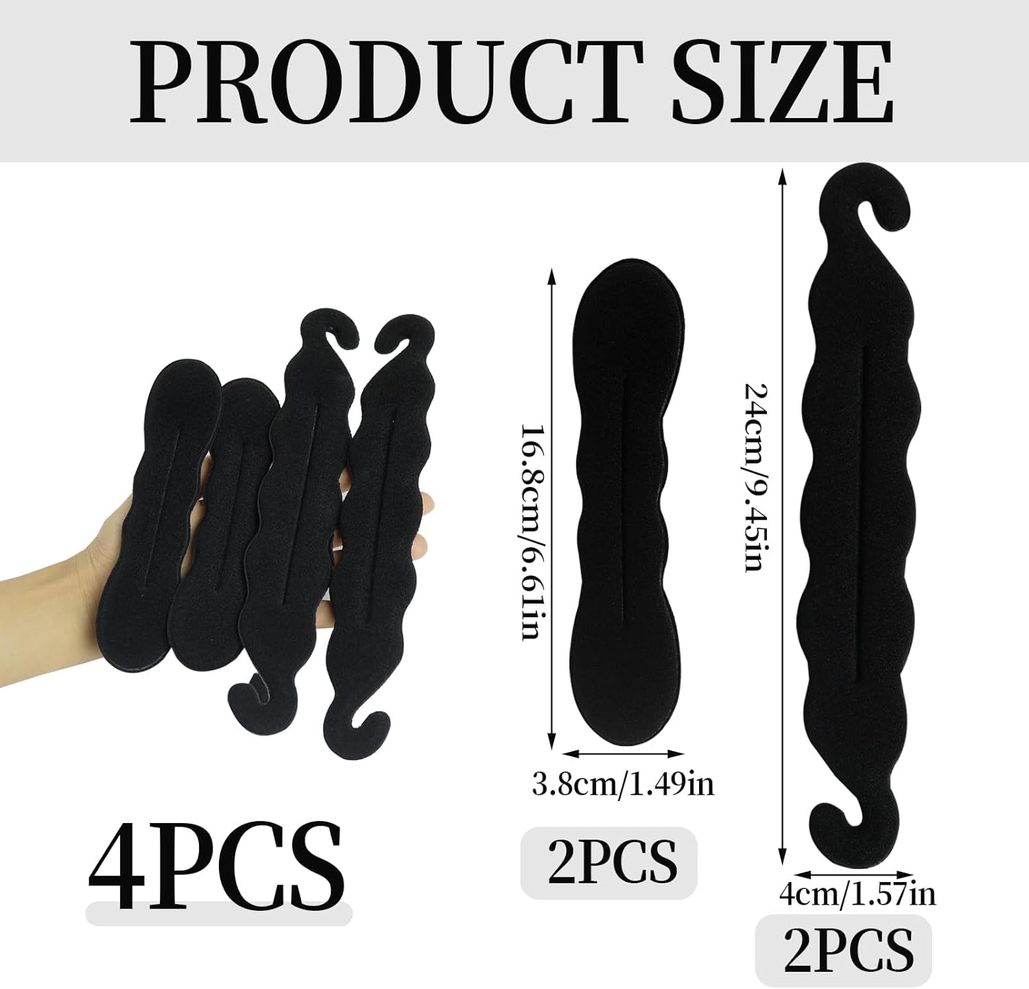 Chignon magique : 4 pièces pour des coiffures élégantes sans chaleur Découvrez notre kit de chignon en éponge, idéal pour créer des buns et boucles raffinés. Parfait pour celles qui souhaitent styliser leurs cheveux facilement et sans chaleur, ce dispositif astucieux vous permettra d’afficher une coiffure impeccable en un rien de temps. – Image 2