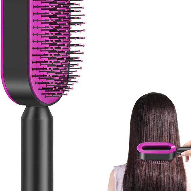 Brosse à cheveux autonettoyante : l'alliée parfaite pour femmes aux cheveux longs Démêlez facilement vos cheveux emmêlés grâce à cette brosse innovante avec broches démêlantes et coussin d'air 3D