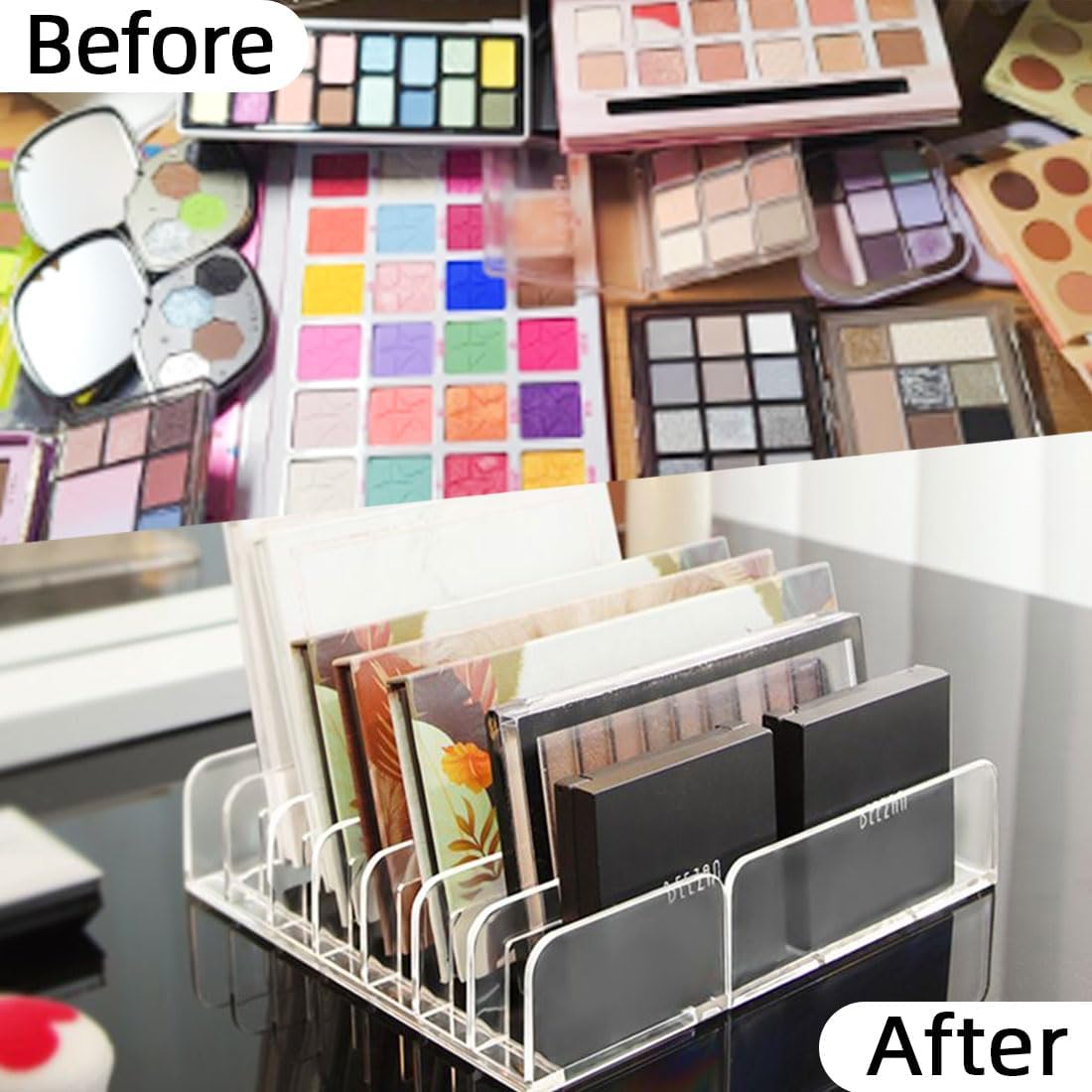 Rangement maquillage transparent : l’organisateur idéal pour vos palettes cosmétiques et fards à paupières – Image 7