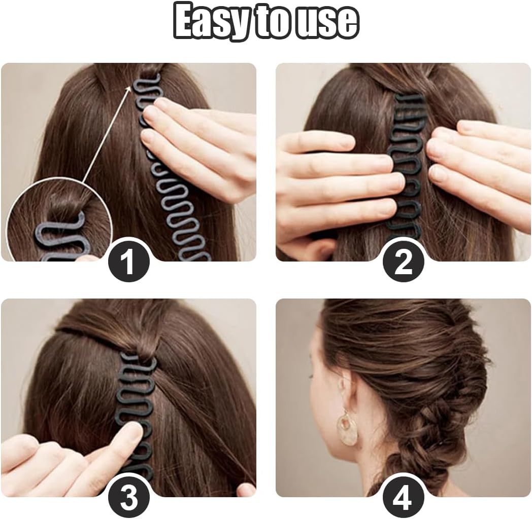 Kit de coiffure de 6 pièces : outil pratique pour créer des tresses élégantes et des queues de cheval parfaites – Image 4