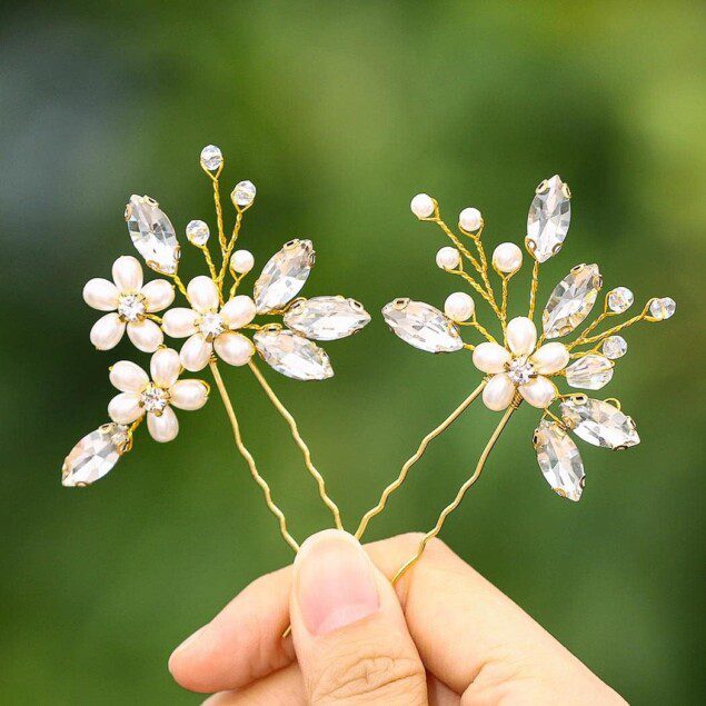 Épingles à cheveux de mariage en cristal pour mariées élégantes : accessoire glamour pour sublimer votre coiffure