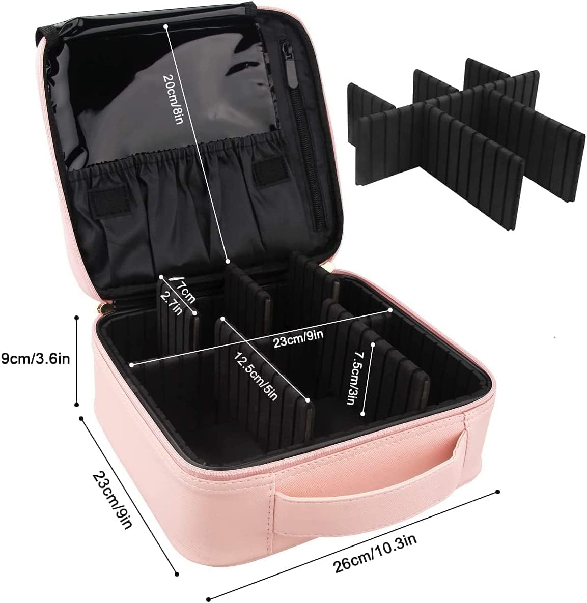 Trousse de maquillage pour femme : mallette de voyage étanche à grande capacité avec compartiments détachables pour un rangement idéal – Image 3