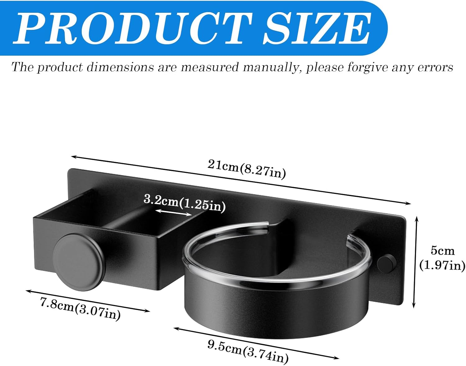 Support Föhn Élégant en Acier Inoxydable pour Salle de Bain – Image 2