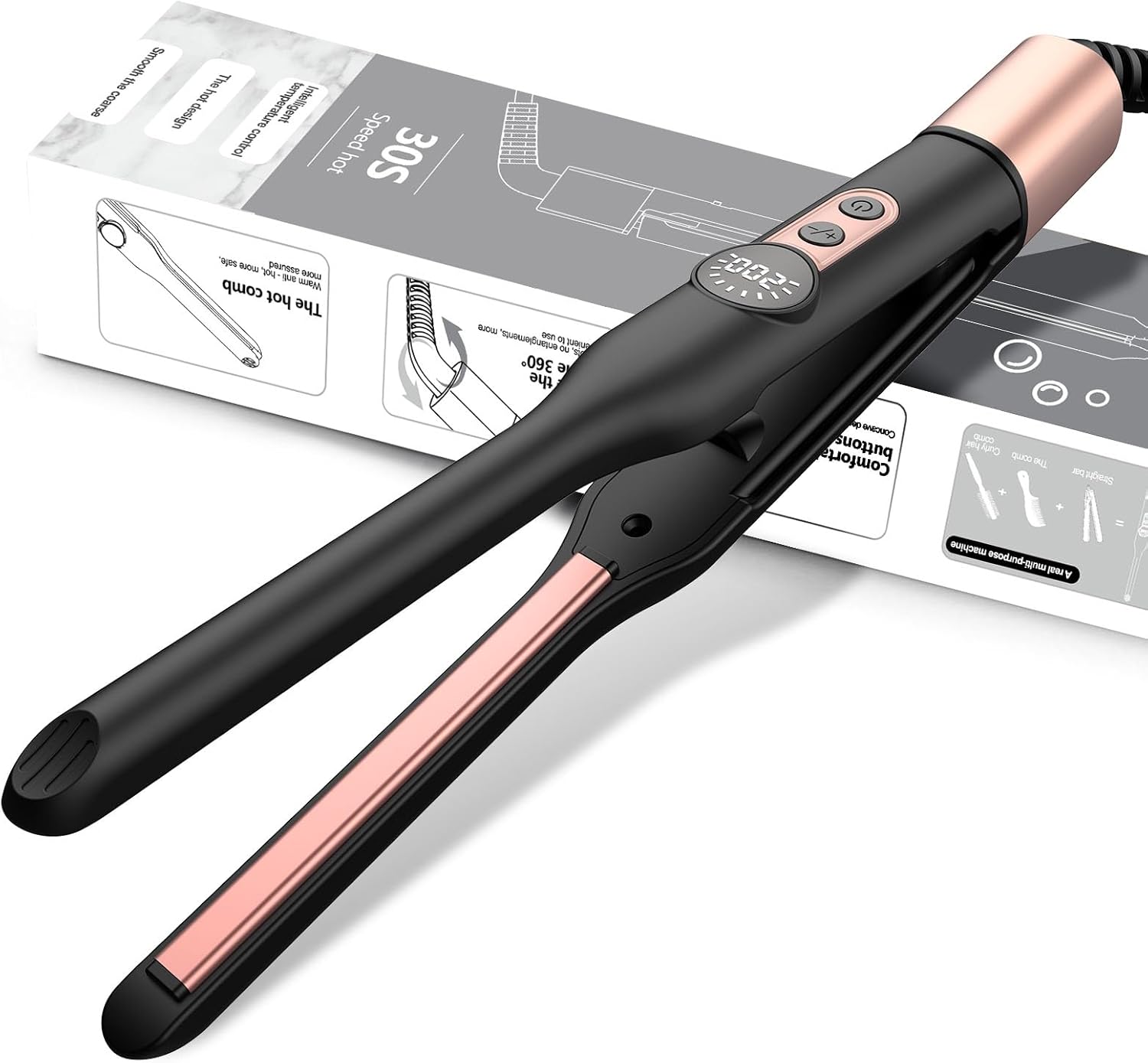 UMIGA Mini fer à lisser : lisseur ionique portable 2 en 1 pour hommes et femmes en voyage   Idéal pour cheveux courts, pixies, frange, barbe et petites boucles   Transformez votre look en un clin d'œil avec ce lisseur léger, conçu pour un usage facile et pratique lors de vos déplacements.