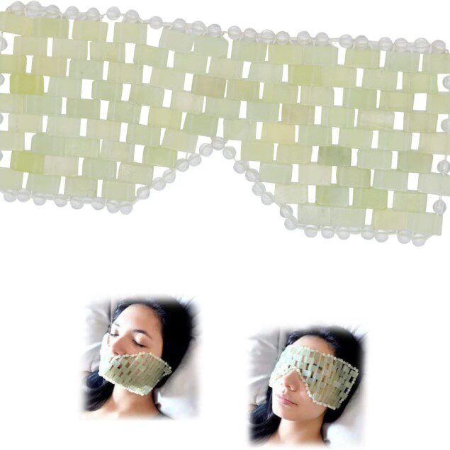 Masque pour les yeux en jade : anti-âge et apaisant pour un regard frais et lumineux