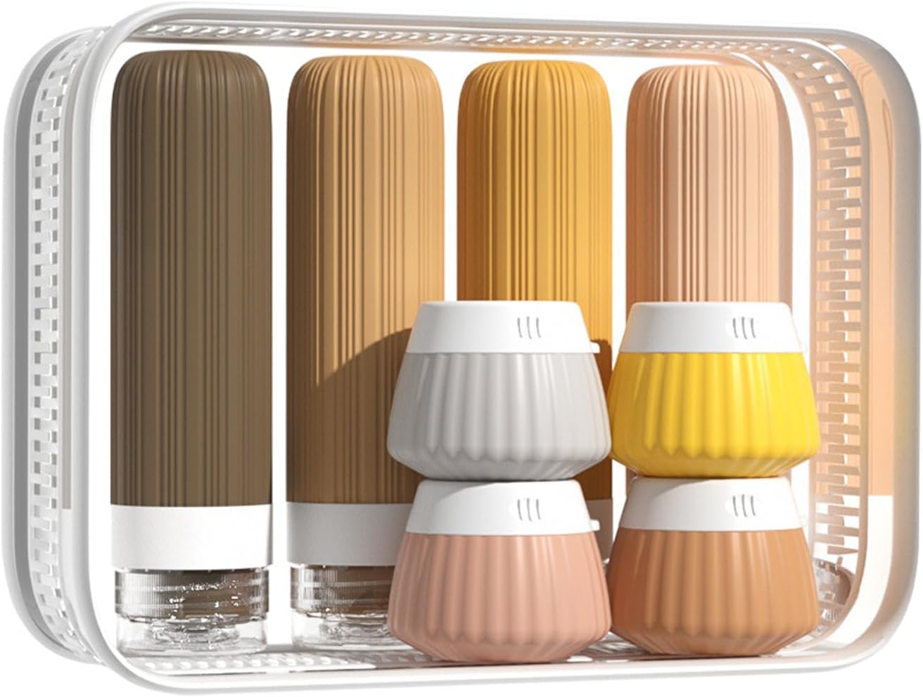 Kit voyage pour les aventuriers : flacons en silicone rechargeables et étanches, 14 pièces colorées pour un voyage sans tracas