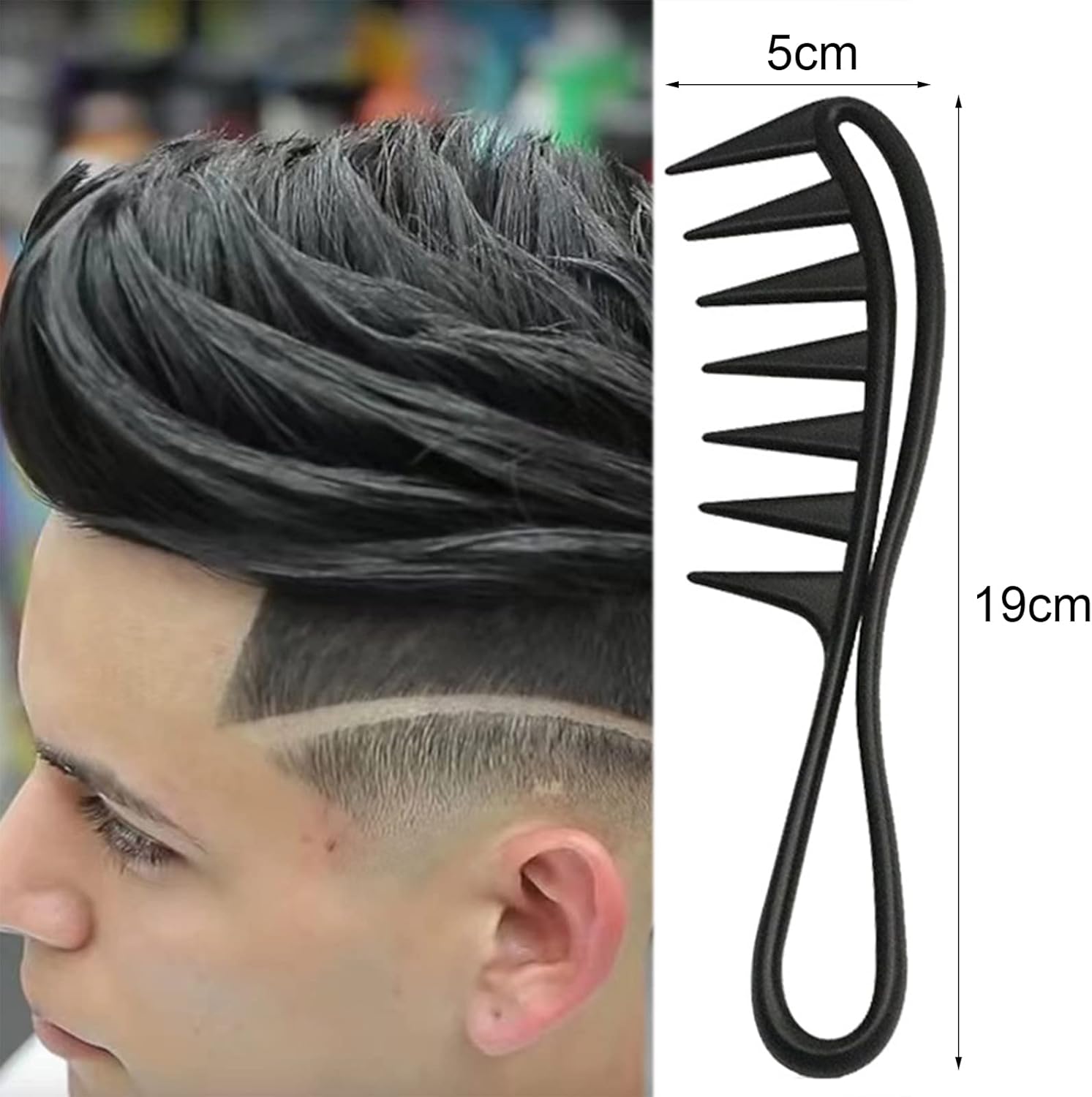Peigne à dents larges pour cheveux bouclés : un ensemble professionnel anti-statique et résistant à la chaleur – Image 2