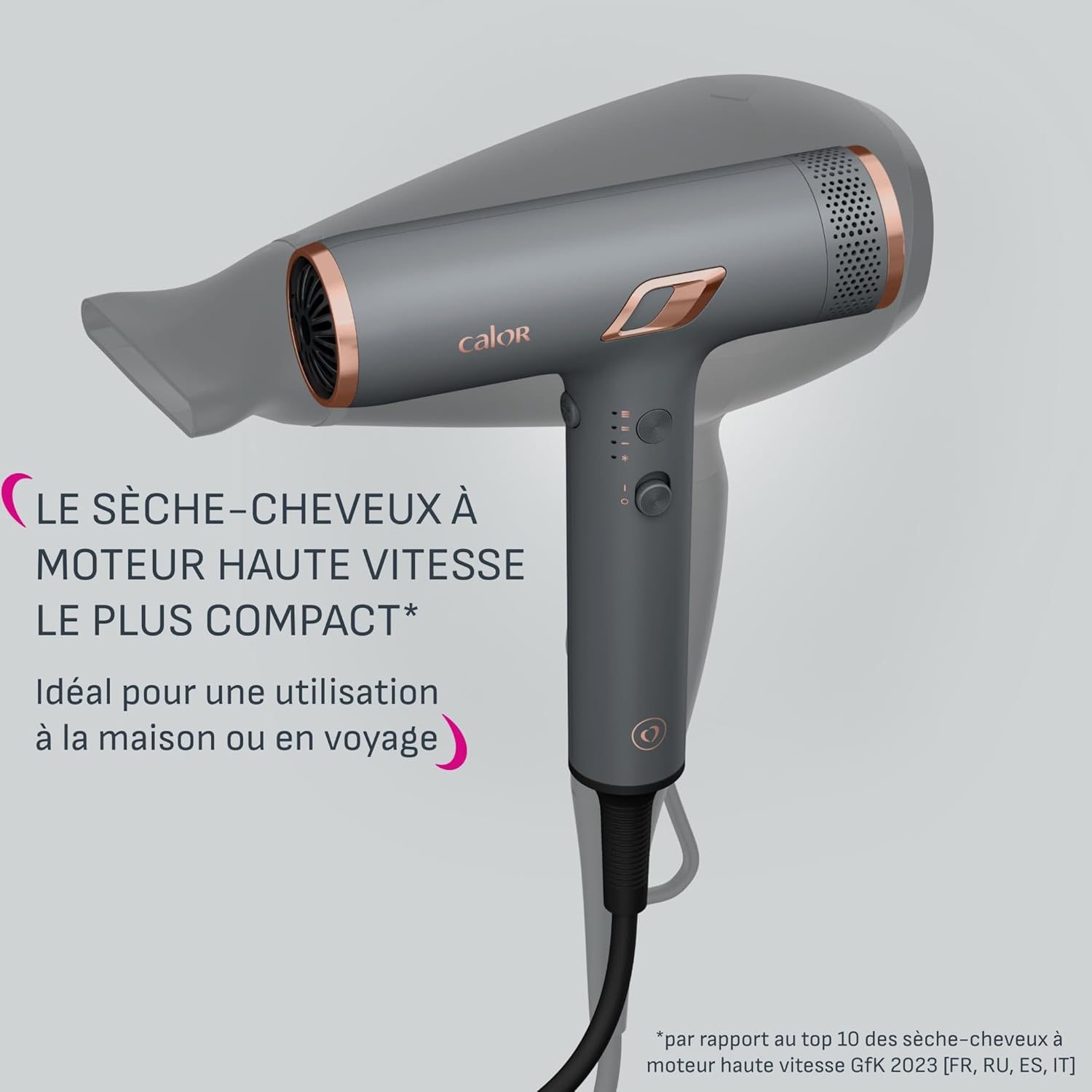 Sèche-cheveux ultra-compact pour un séchage rapide : profitez d'un moteur digital haute vitesse et d'un flux d'air de 266 km/h – Image 5