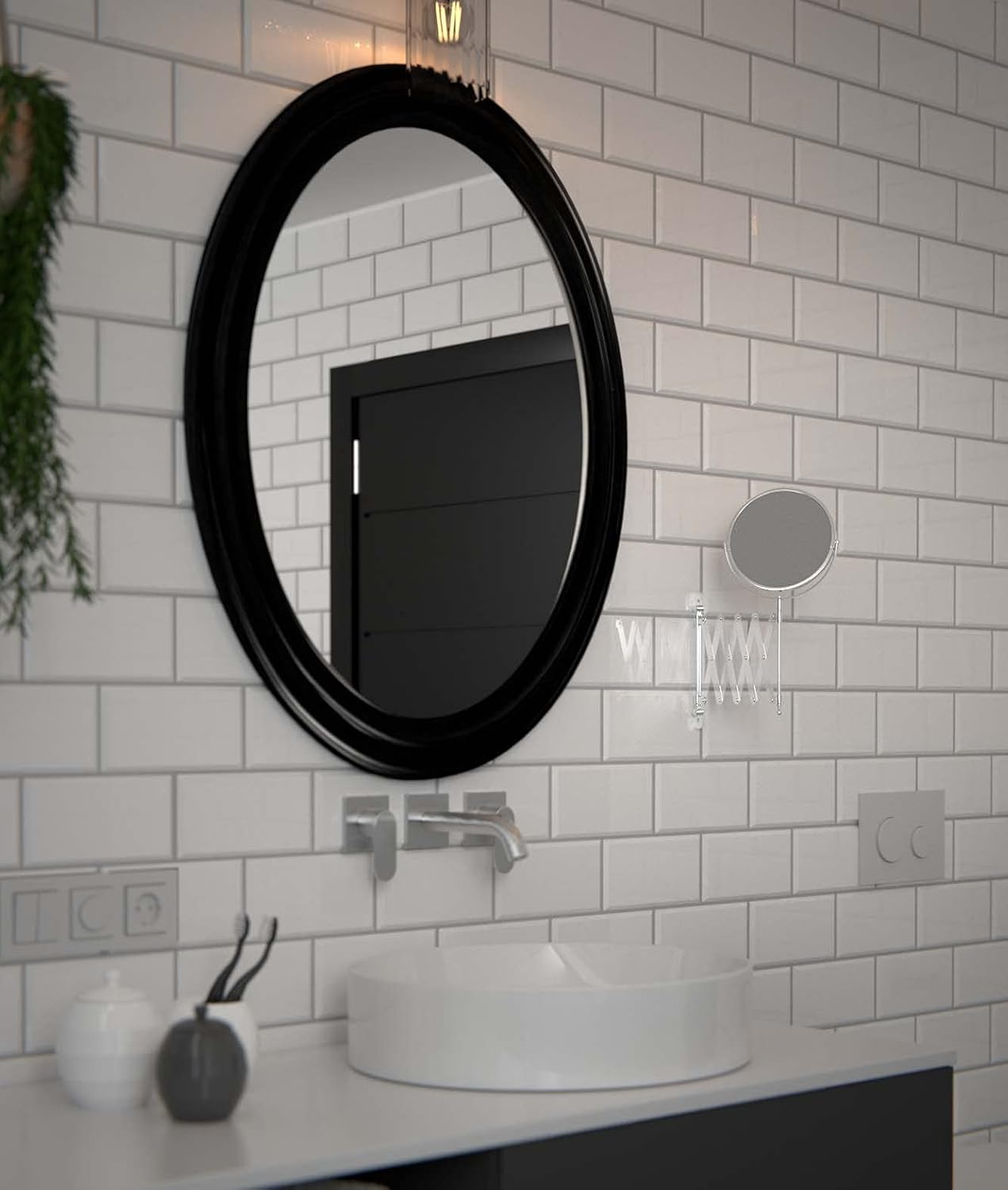 Miroir mural grossissant pour un maquillage parfait : découvrez le modèle rond chromé de 17 cm – Image 8