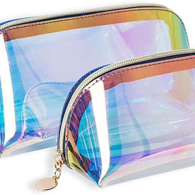 Trousse de maquillage holographique : le sac cosmétique idéal pour femmes et filles en voyage cet été