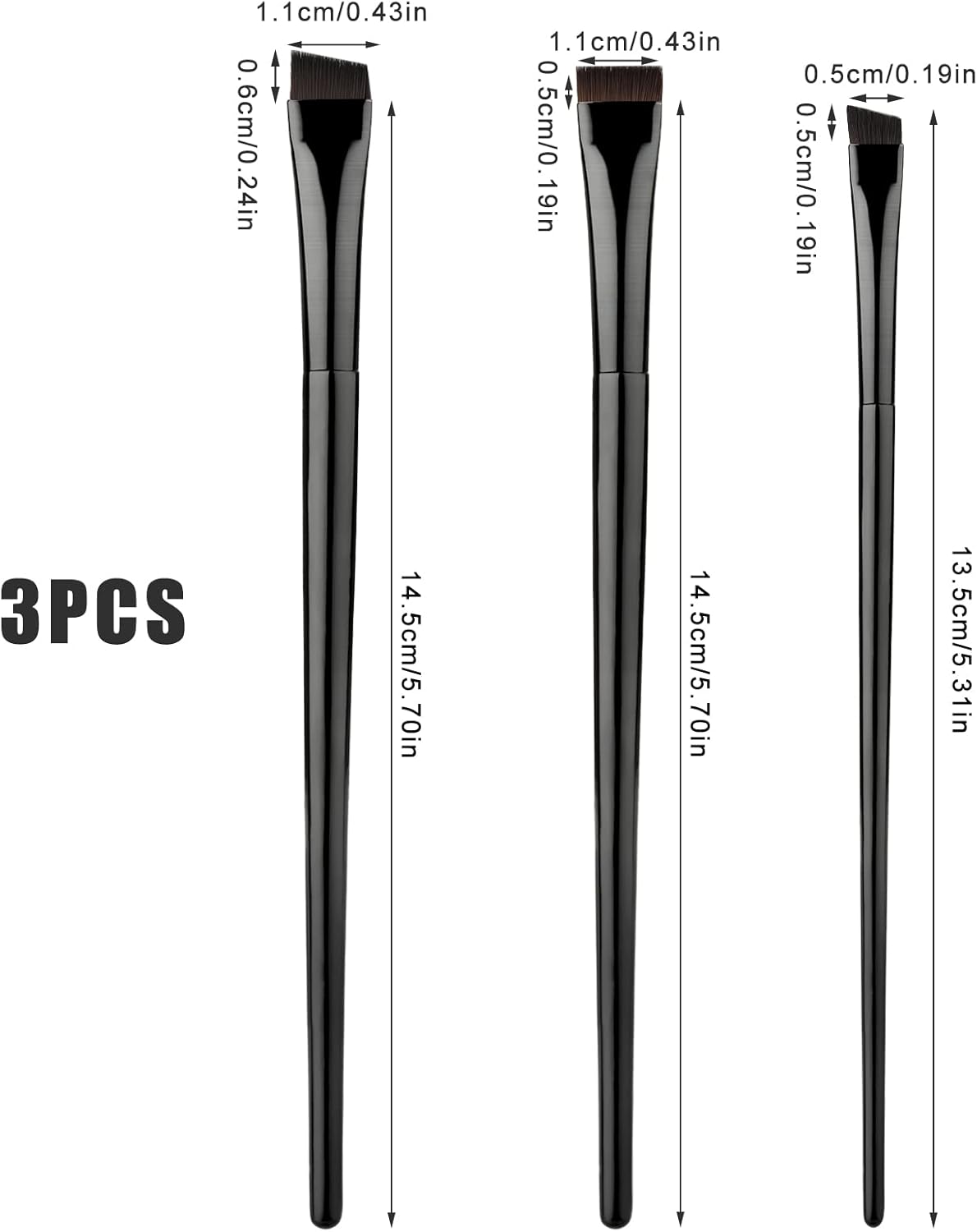 Pinceaux eyeliner : kit de 3 pinceaux pour un maquillage des yeux précis et élégant – Image 2