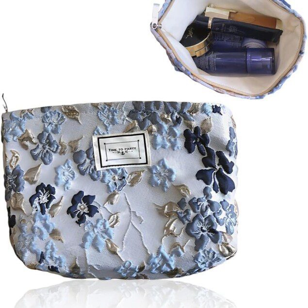 Trousse de maquillage matelassée en coton doux : le cadeau idéal pour les femmes passionnées de beauté