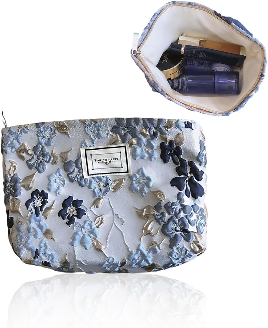 Trousse de maquillage matelassée en coton doux : le cadeau idéal pour les femmes passionnées de beauté