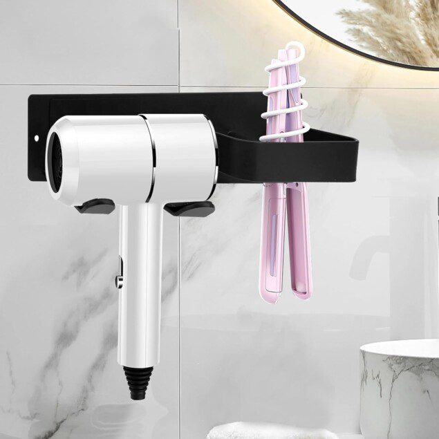 Porte sèche cheveux et lisseur mural : solution idéale pour les salles de bain modernes
Optimisez votre espace avec ce support en acier au carbone, sans perçage, parfait pour hôtels et chambres à coucher