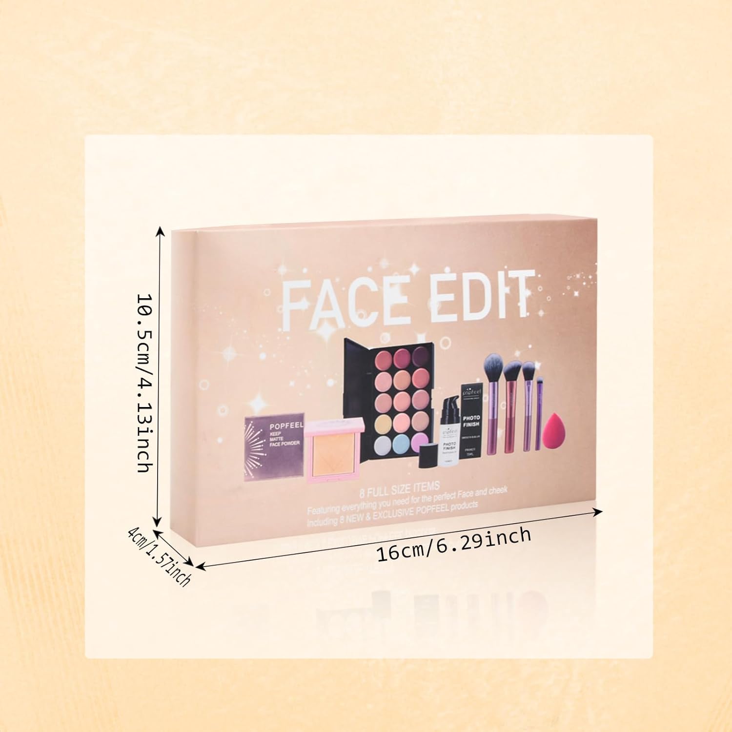 Coffret cadeau de maquillage pour le visage : kit complet avec 15 couleurs de correcteurs et pinceaux, idéal pour sublimer votre beauté – Image 2