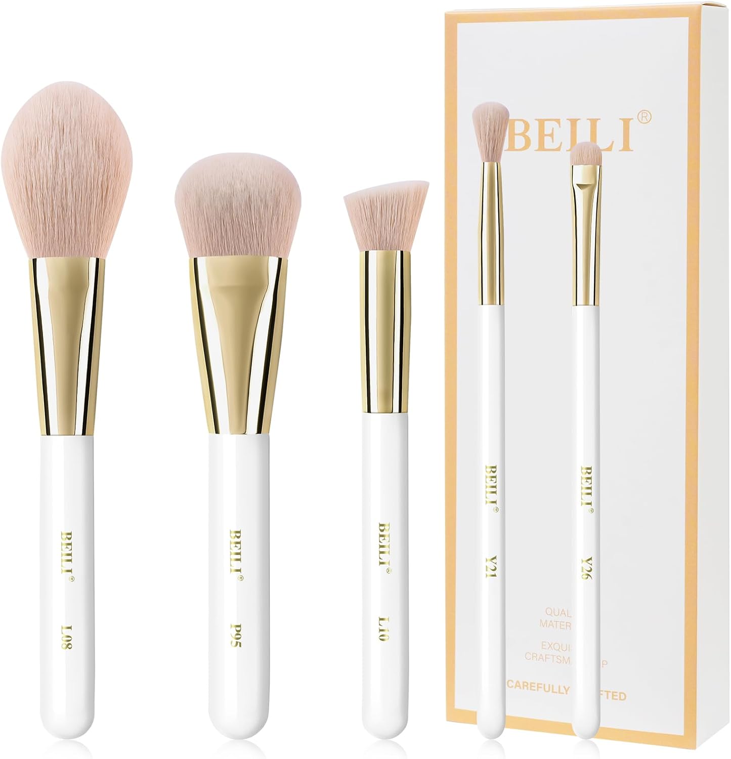 Pinceaux de maquillage professionnels : l'ensemble parfait pour un teint sculpté et lumineux   Idéal pour les passionnées de beauté, ce set vegan de 5 pinceaux vous aide à maîtriser le contouring, l'application de fond de teint et le maquillage des yeux avec une précision exceptionnelle.