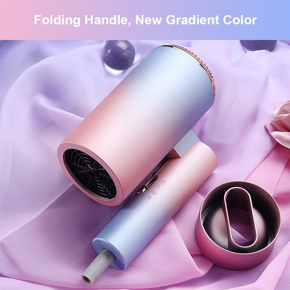 Sèche-cheveux pliable 1500W : l’accessoire idéal pour les voyages et la maison Profitez de coiffures impeccables avec ce sèche-cheveux léger et portable, doté de 3 modes réglables – Image 4