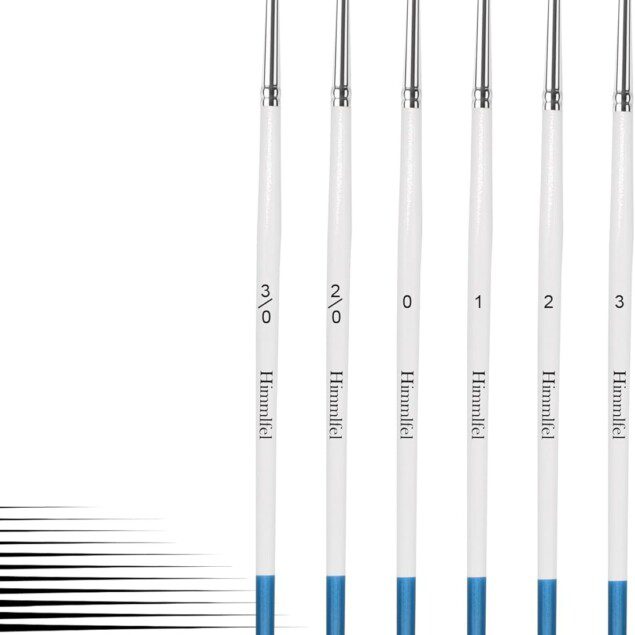 Pinceaux rigger pour artistes : 6 pinceaux pour peindre des lignes fines et des détails précis Idéal pour peinture acrylique, aquarelle, huile et gouache, pour donner vie à vos créations artistiques