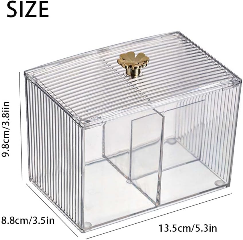 Boite en acrylique transparent pour coton-tige : rangement élégant pour salle de bain et chambre à coucher – Image 7