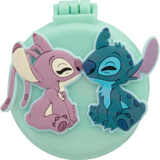 Brosse à cheveux pliable ultra-compacte pour enfants : démêlage doux avec miroir intégré Lilo & Stitch